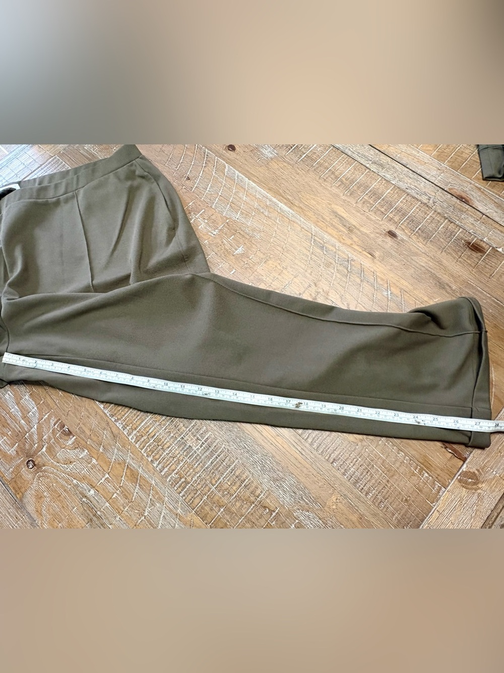 MANGO MNG Cuffed Seam Detail Lounge Pants - Olive Khaki Green Women 3XL - Picture 4 of 8